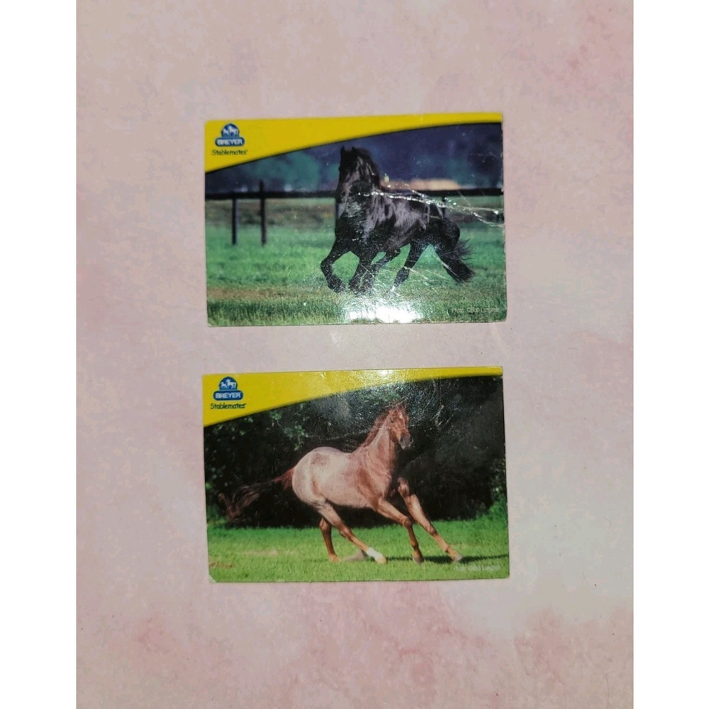Breyer Horses Stablemates Cards Lot Quarter Horse Freisian USED 2009